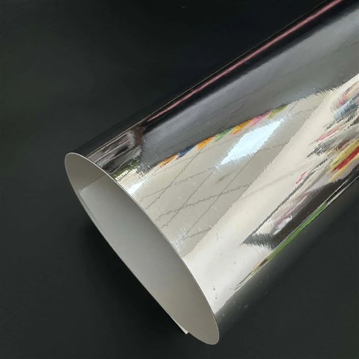 Moottoripyörän kääre vinyyli -mirror -hopea